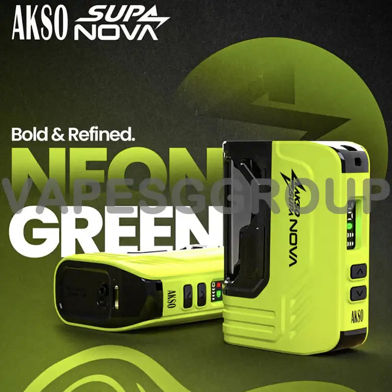 AKSO-SUPA-NOVA-PRO-12000-BATTERY-DEVICE-COLOR-NEON-GREEN-SINGAPORE-VAPESGGROUP