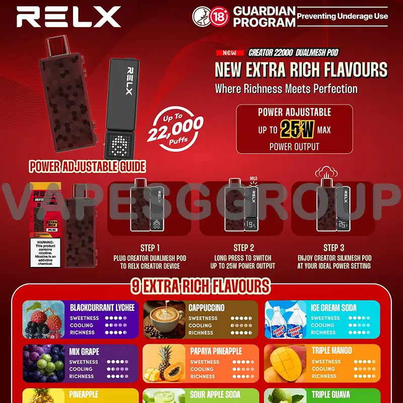 RELX-CREATOR-22000-PUFFS-CARTRIDGE-POD-SINGAPORE-VAPESGGROUP-FLAVOUR